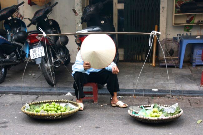 Hanoi basket woman