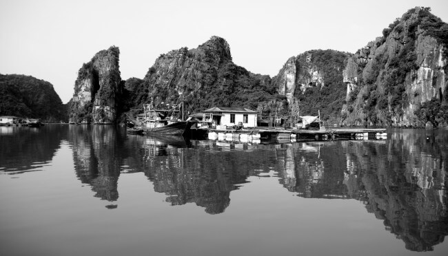 Floating village in Halong Bay Vietnam