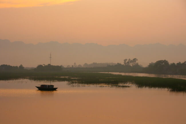 Sunset Ninh Binh boat