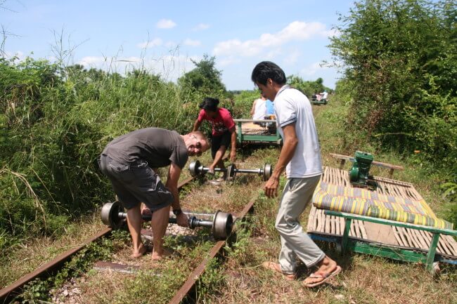 Bambu train battambang dismantled