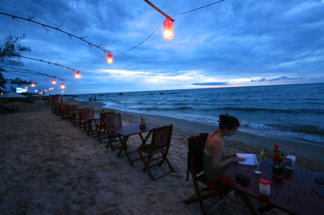 Phu Quoc beach at night